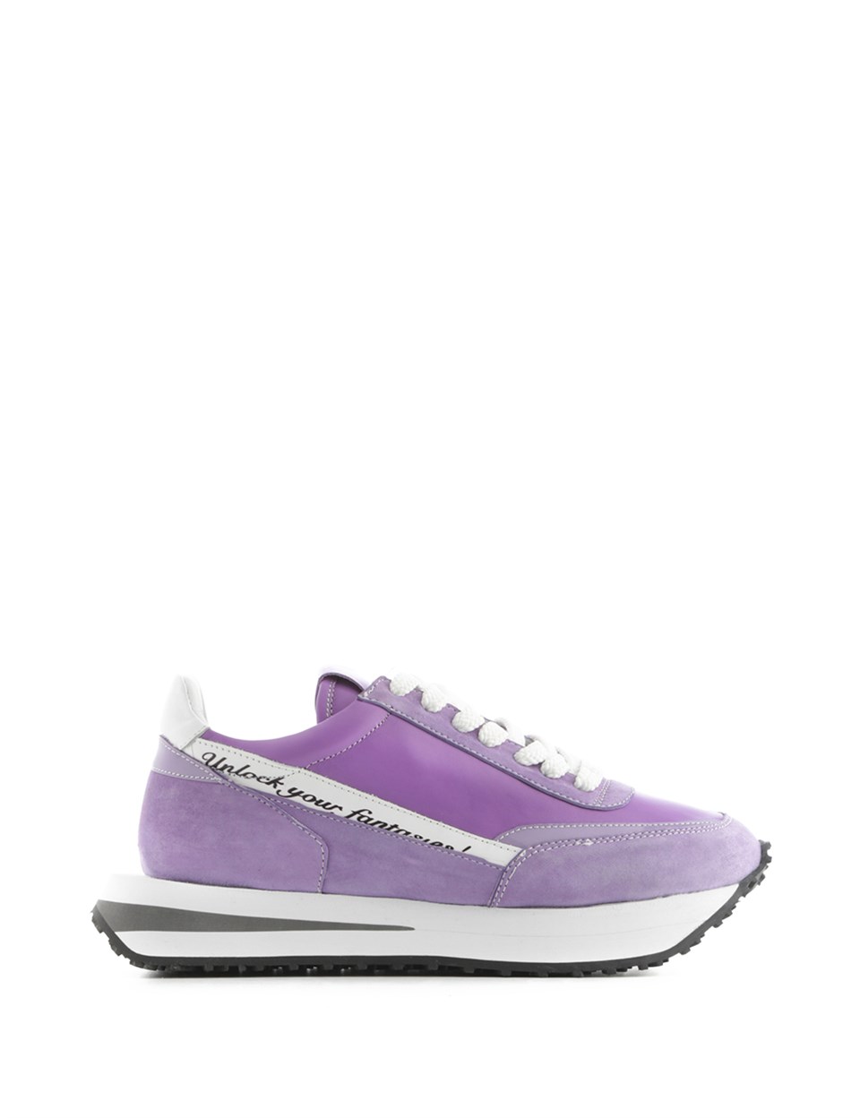 Santo Lilac Leather-Lilac Suede Women's Sneaker - İLVİ
