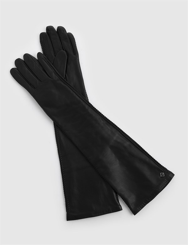 Bergdis Black Women's Leather Evening Gloves