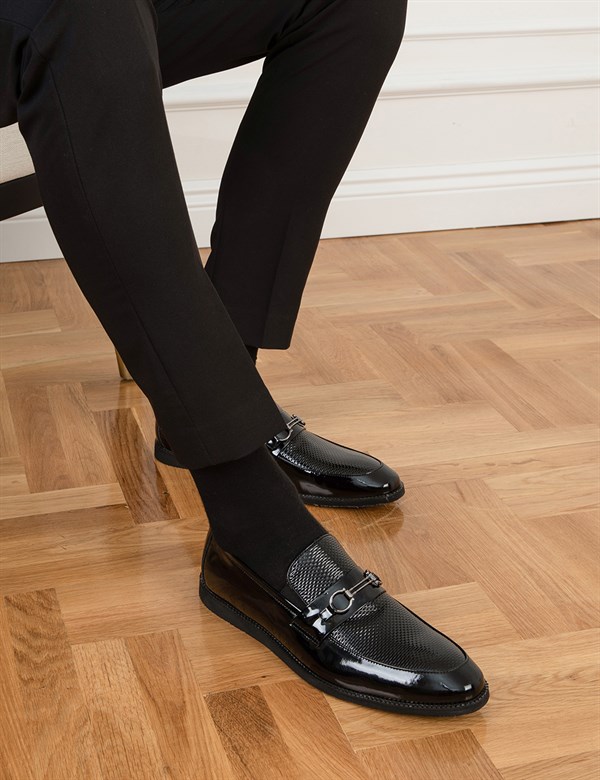 Delmer Black Patent Leather Men's Classic Shoe