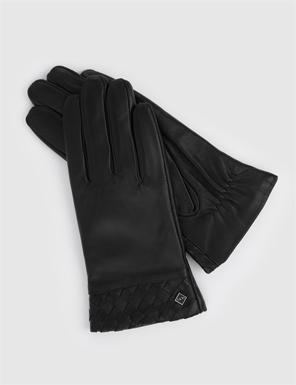 Fanny Black Women's Leather Gloves