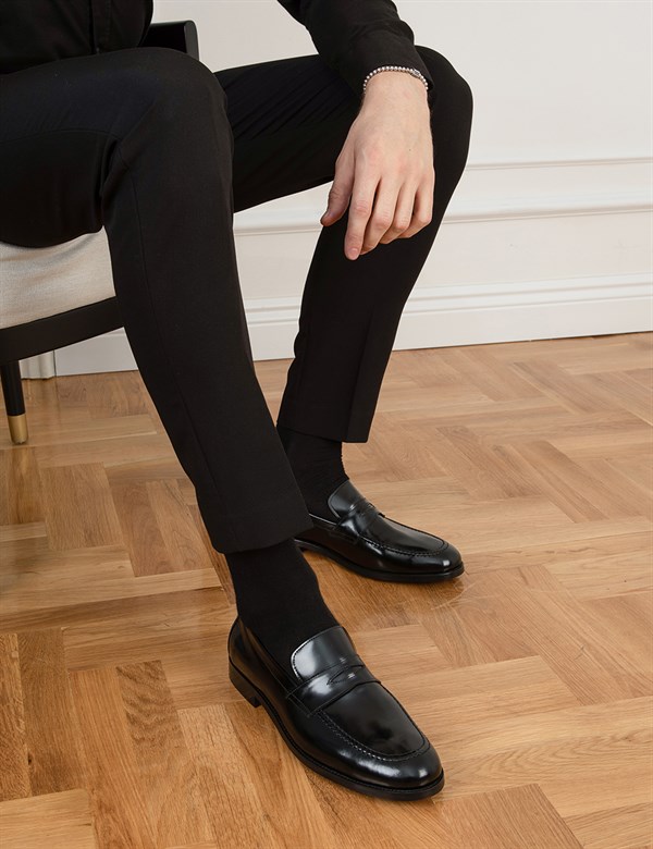 Jussi Hakiki Açma Deri Erkek Siyah Klasik Ayakkabı