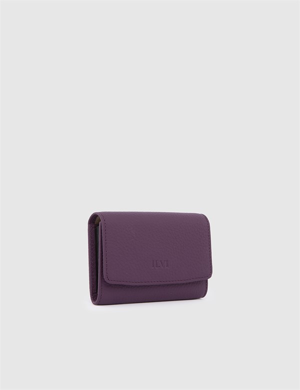 Regh Purple Floater Leather Unisex Card Holder
