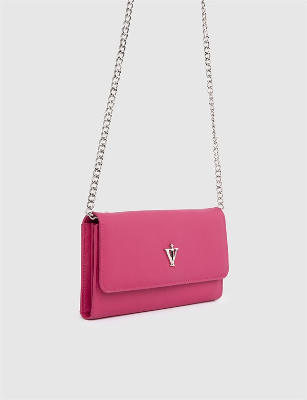 Reghin Pink Floater Leather Women's Shoulder Bag