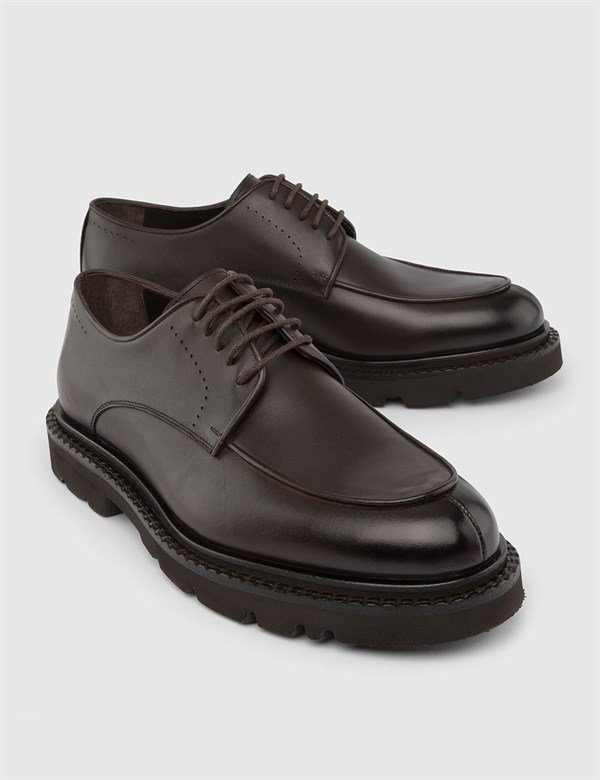 Salta Hakiki Antik Deri Erkek Kahverengi Günlük Ayakkabı