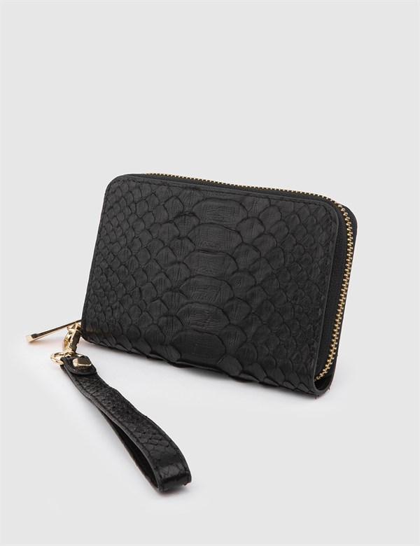 Soria Black Snake Leather Women's Wallet