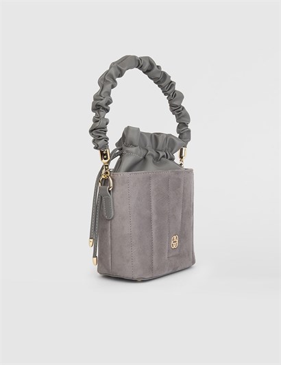Adok Grey Suede Women's Shoulder Bag