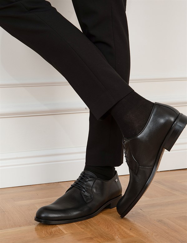 Anvers Hakiki Desenli Deri Erkek Siyah Klasik Ayakkabı