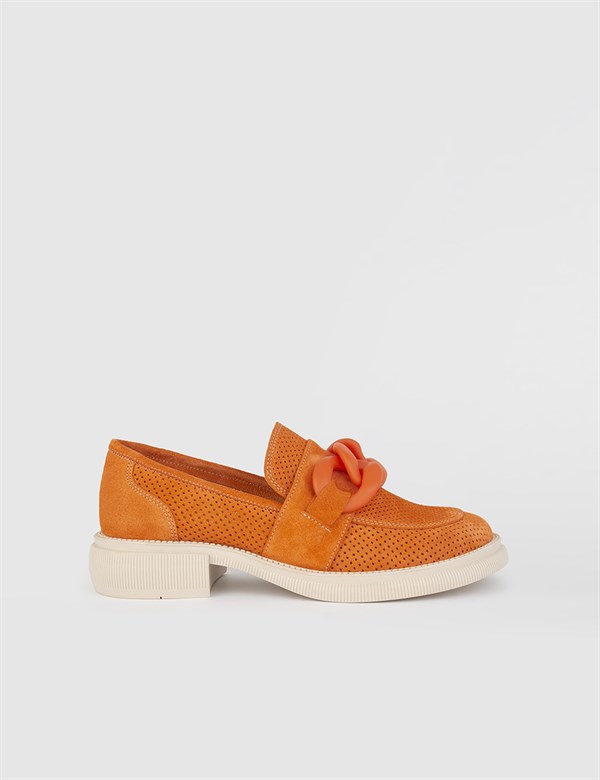 Areo Orange Suede Women's Loafer