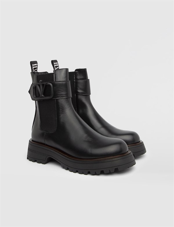 Astor Black Leather Women's Boot