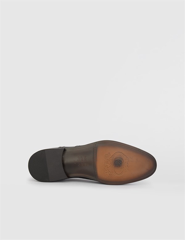 Benton Hakiki Açma Deri Erkek Siyah Klasik Ayakkabı