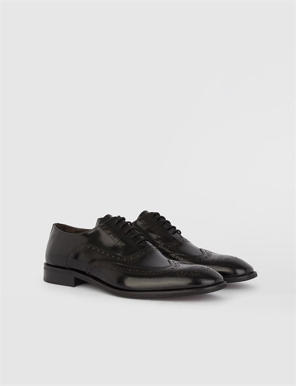 Benton Hakiki Açma Deri Erkek Siyah Klasik Ayakkabı