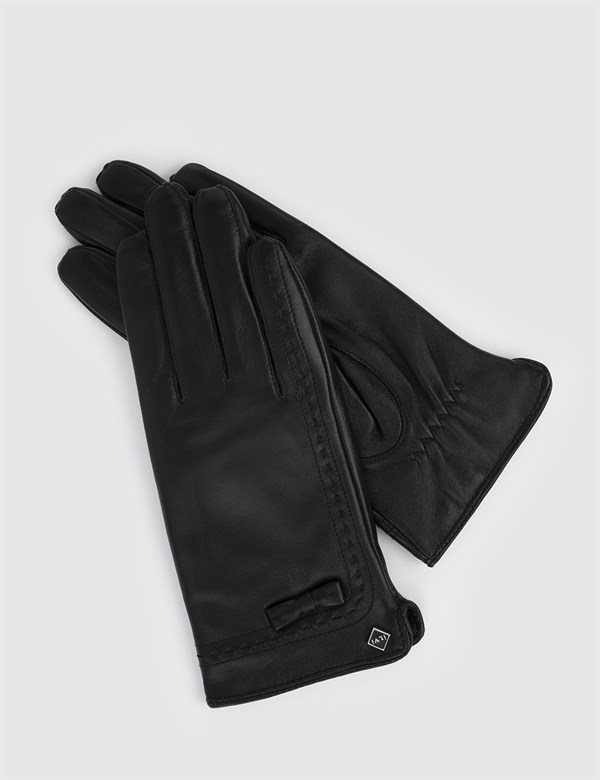 Bodil Black Women's Leather Gloves