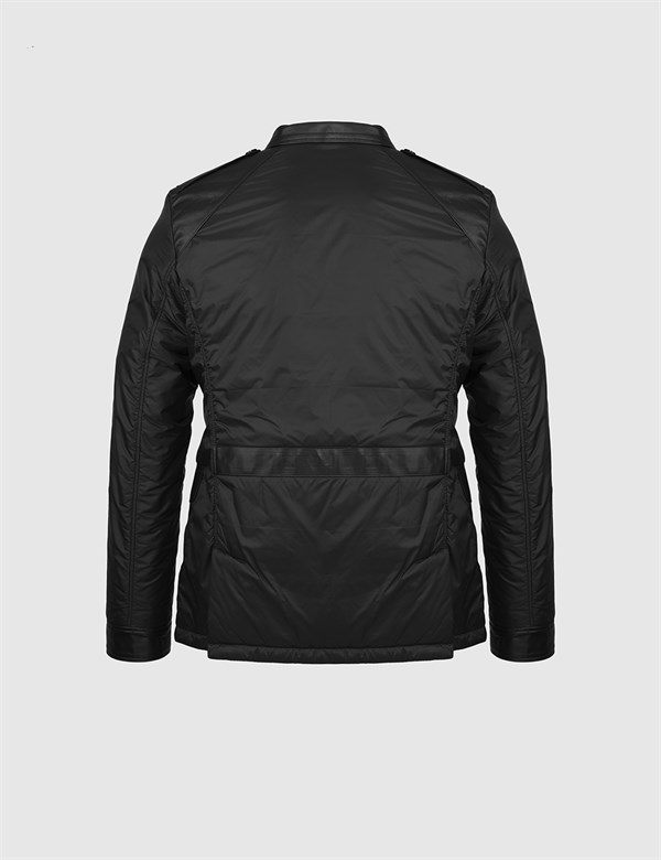 Campinas Black Men's Leather Bomber Jacket