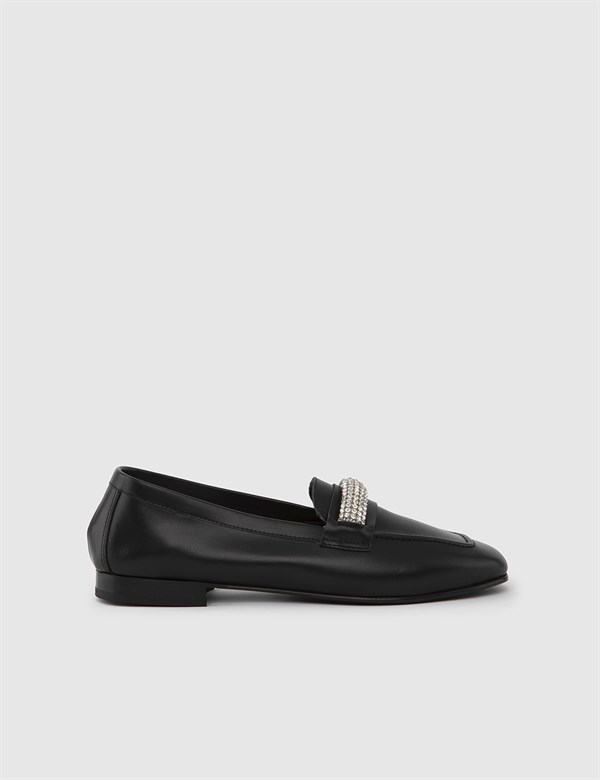 Cendry Black Leather Women's Moccasin