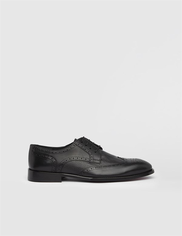 Dalr Hakiki Antik Deri Erkek Siyah Klasik Ayakkabı