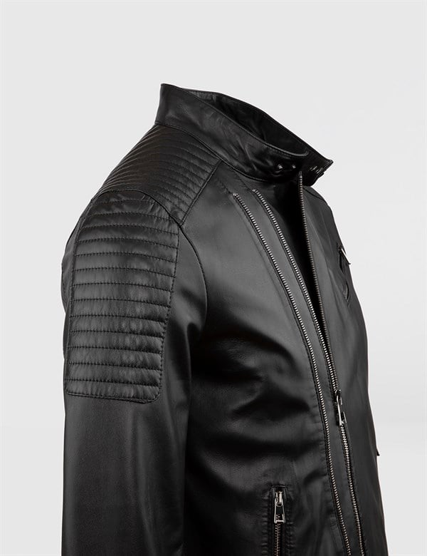 Dogg Black Leather Men's Jacket