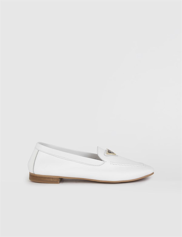 Efrain White Leather Women's Loafer