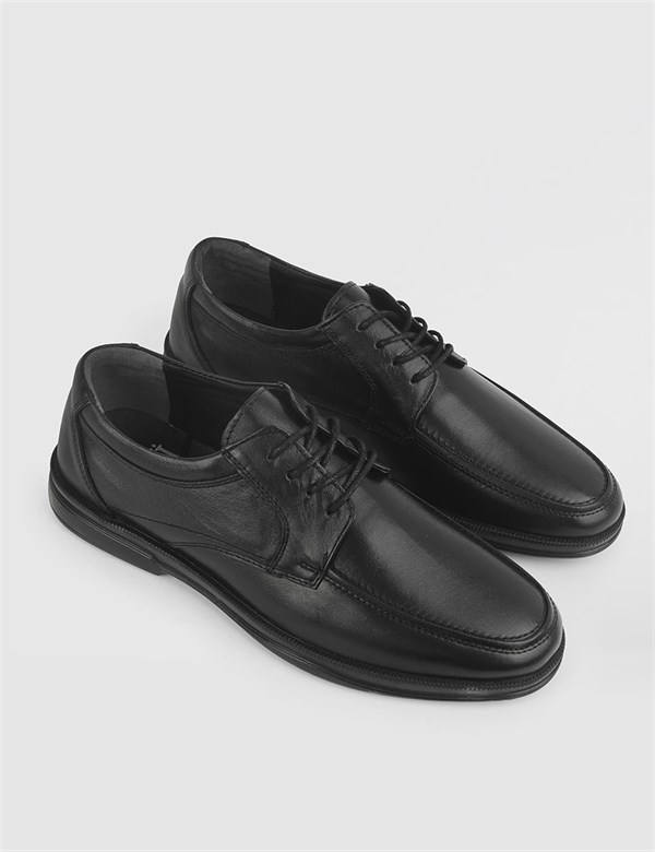 Eurotas Hakiki Napa Deri Erkek Siyah Klasik Ayakkabı