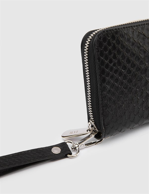 Ferrol Black Snake Leather Women's Wallet 