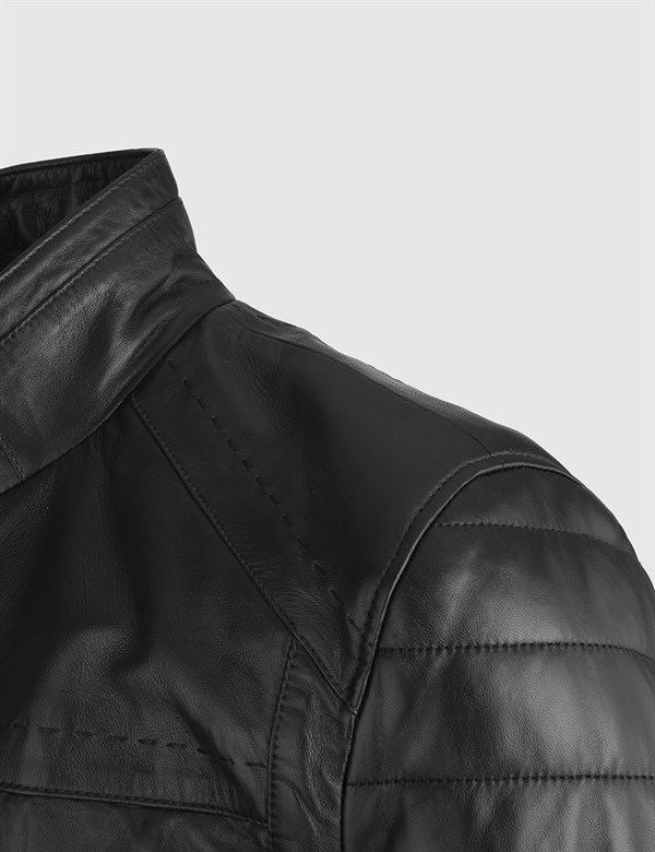 Finnur Black Leather Men's Jacket