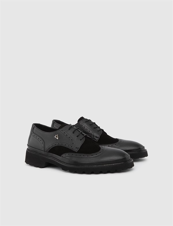 Galati Black Suede Leather Men's Daily Shoe