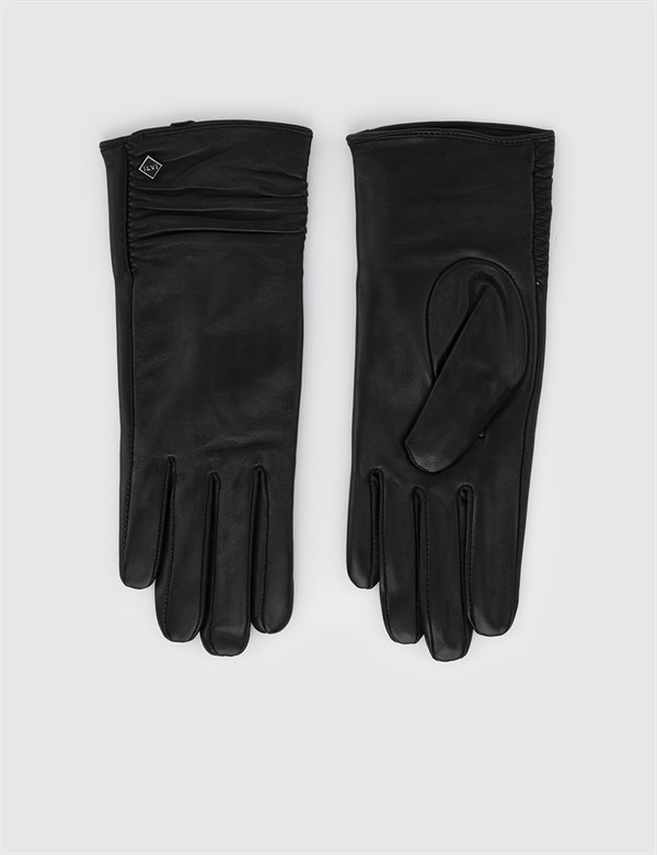 Grethe Black Women's Leather Gloves
