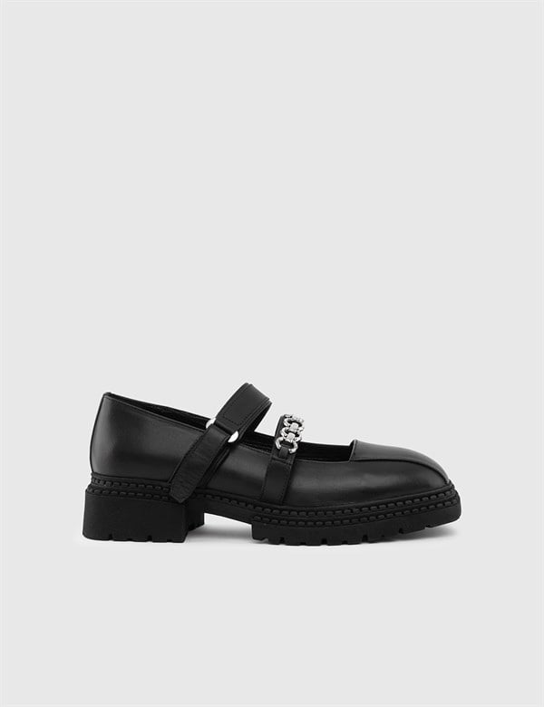 Ilana Black Leather Women's Loafer