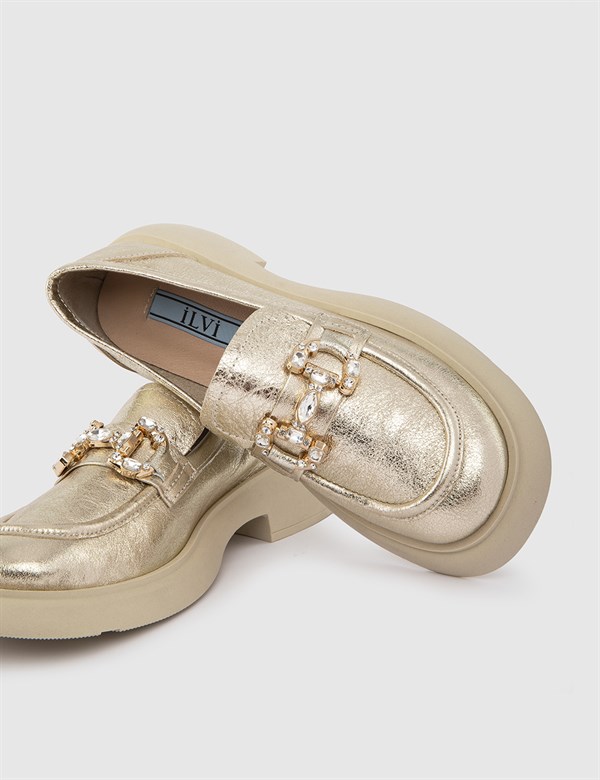 Juan Gold Leather Women's Moccasin