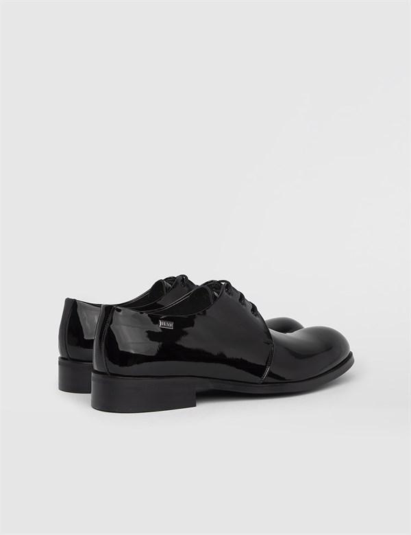 Kumla Black Patent Leather Men's Derby Shoe