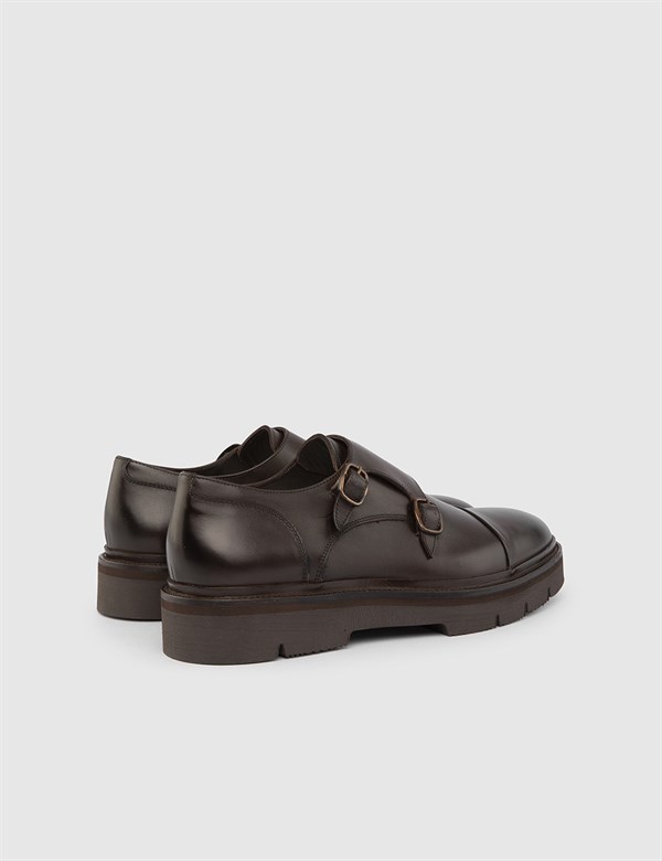 Lanus Hakiki Antik Deri Erkek Kahverengi Günlük Ayakkabı