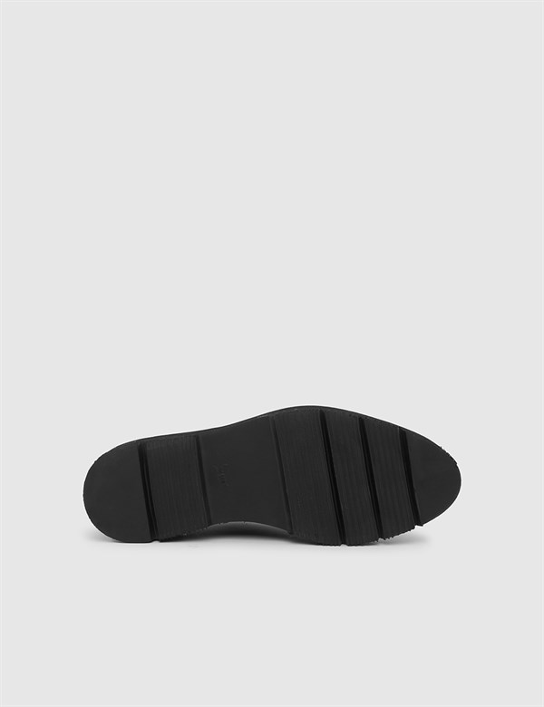 Lanus Hakiki Antik Deri Erkek Siyah Günlük Ayakkabı