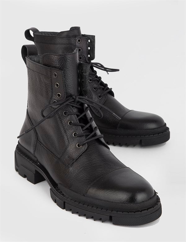 Nestor Black Leather Men's Boot