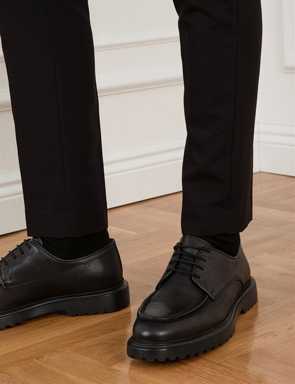 Nowra Hakiki Antik Deri Erkek Siyah Günlük Ayakkabı