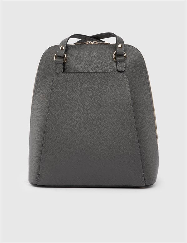 Osan Grey Floater Leather Women's Backpack
