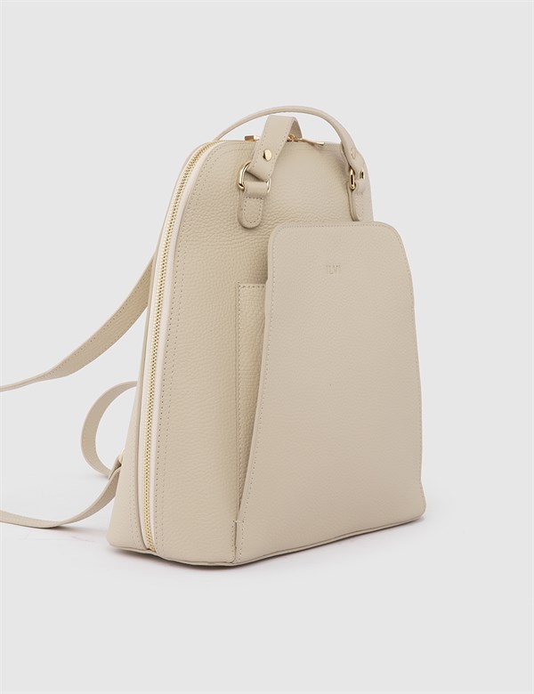 Osan Cream Floater Leather Women's Backpack