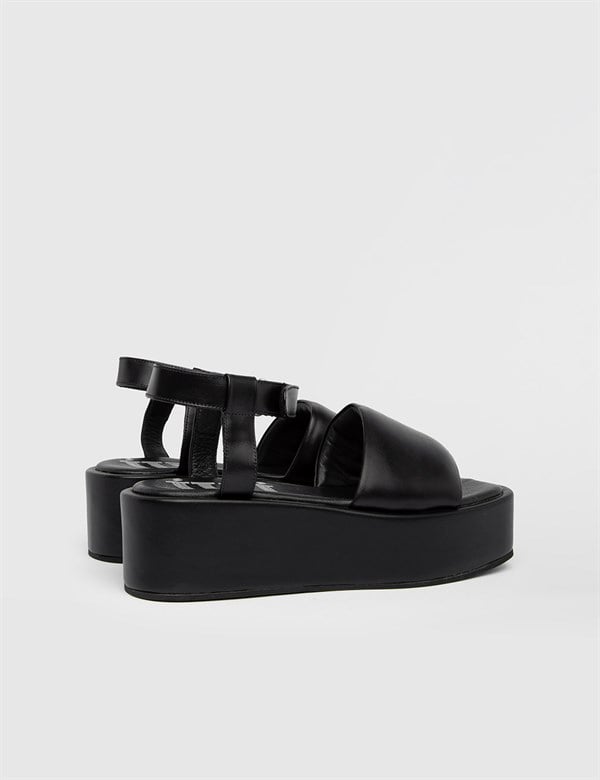 Owen Black Leather Women's Sandal