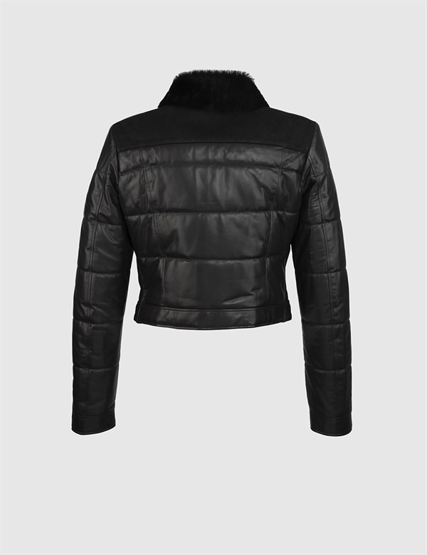 Pihu Black Women's Leather Jacket