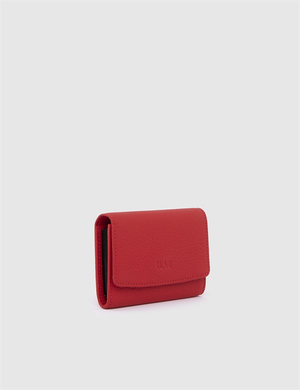 Regh Red Floater Leather Unisex Card Holder