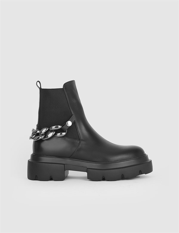 Sandre Black Leather Women's Boot
