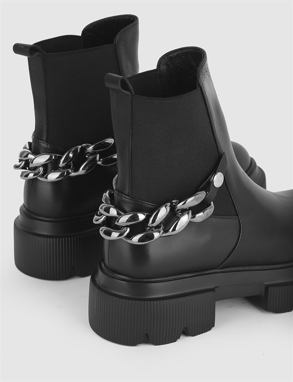 Sandre Black Leather Women's Boot