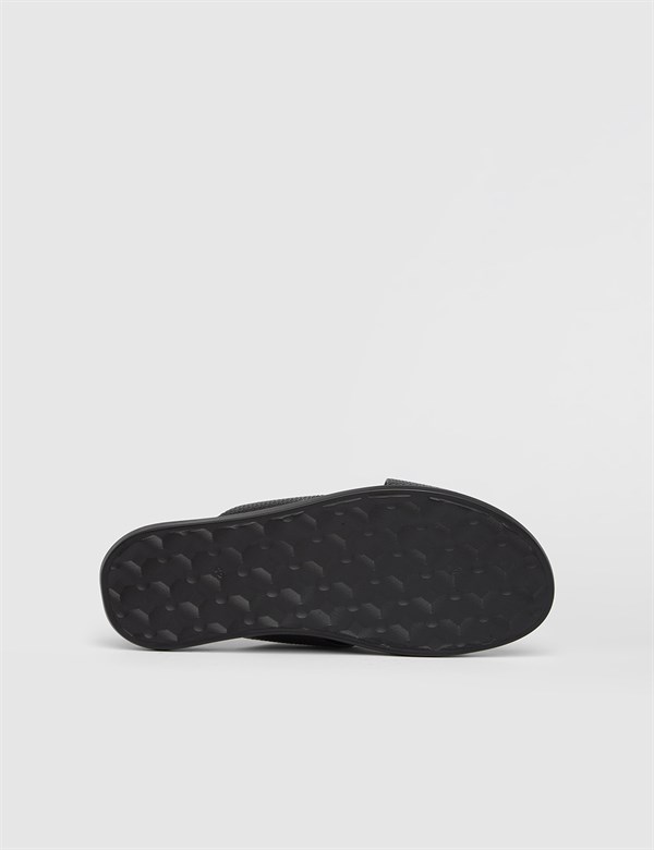 Skagen Black Printed Leather Men's Slipper