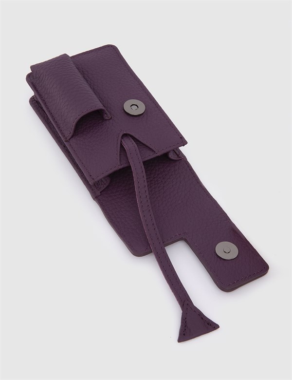 Slatin Purple Floater Leather Women's Cigarette Case
