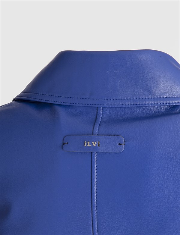 Snotra Sax Blue Leather Women's Jacket