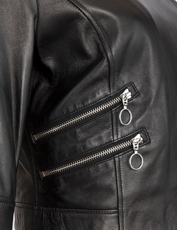 Snotra Black Leather Women's Jacket