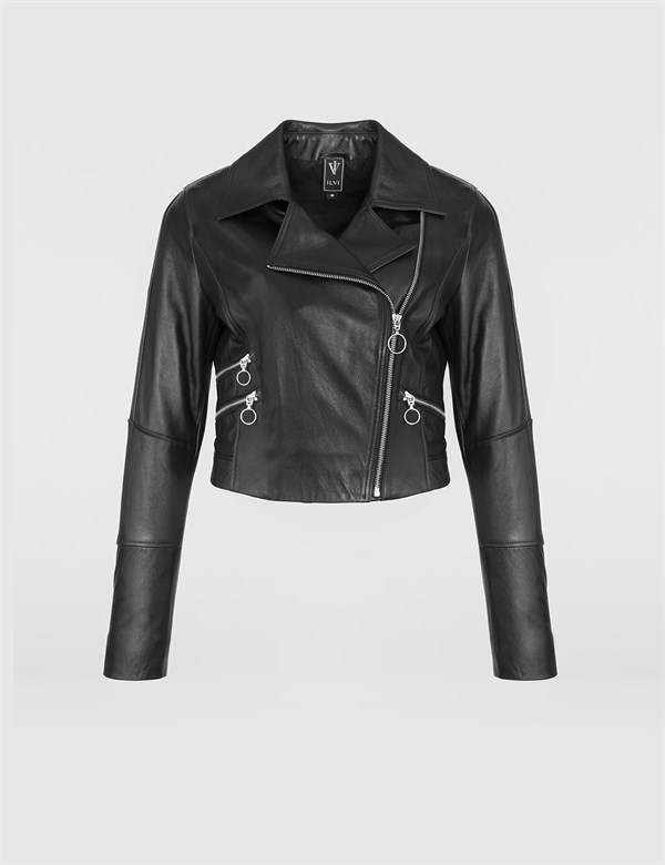 Snotra Black Leather Women's Jacket