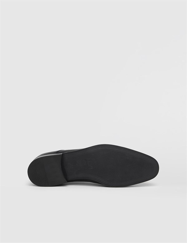 Sonla Black Floater Leather Men's Derby Shoe