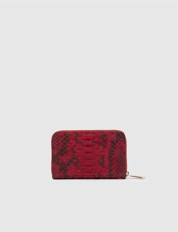 Soria Red Snake Leather Women's Wallet