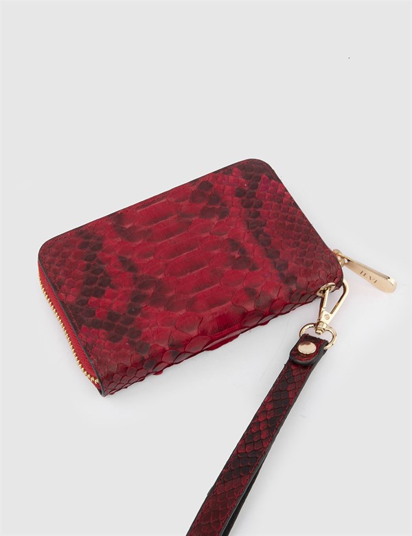 Soria Red Snake Leather Women's Wallet