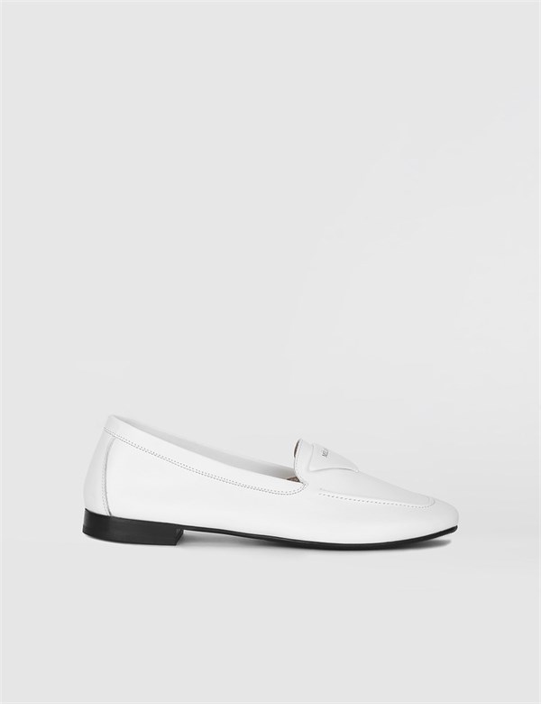 Taylor White Leather Women's Loafer