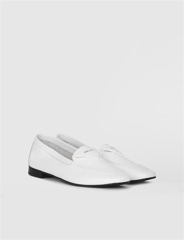Taylor White Leather Women's Loafer
